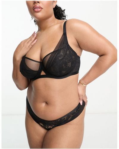 DORINA Curve Astrid Non Padded Bra With Lace Detailing - Black