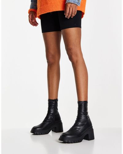 ASOS Recipe - Sock Boots Met Dikke Zool - Zwart