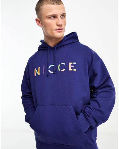 Nicce London Felpa con cappuccio con logo combinato - Blu