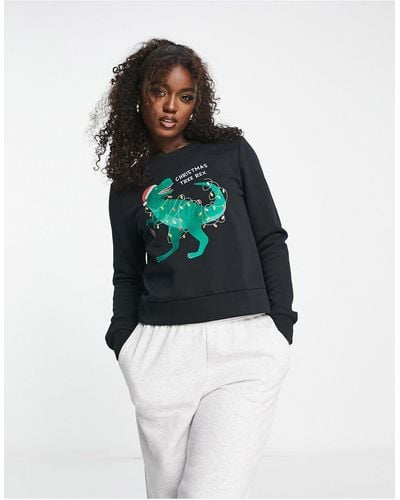 ONLY Dinosaur Christmas Sweater - Blue