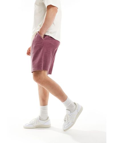 ASOS – oversize-shorts aus geripptem velours - Rot
