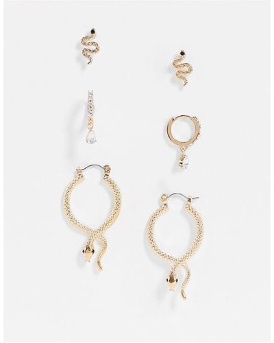ALDO Sylithh Snake Earrings Multipack - White