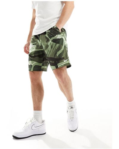 Nike – dri-fit form – shorts mit military-muster, 9 zoll - Grün
