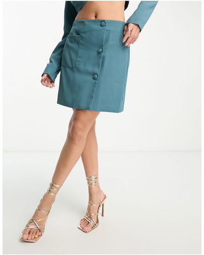 Lola May Tailored Mini Skirt - Blue