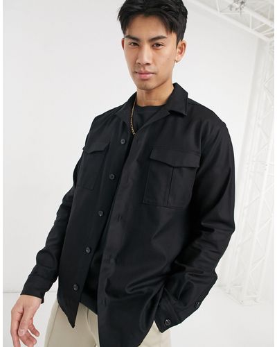 SELECTED Overshirt With Double Pockets - Black
