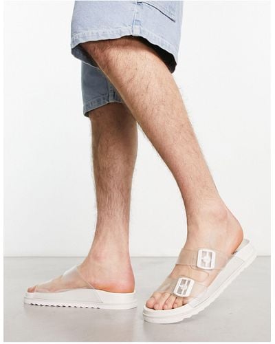 ASOS – transparente sandalen mit zwei riemen - Schwarz