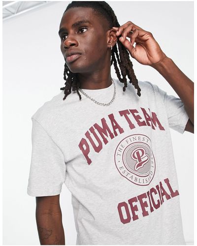 PUMA T-shirt mélange con grafica "team" - Bianco