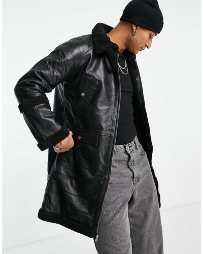 Bolongaro Trevor Reversible Leather And Shearling Parka Jacket - Black