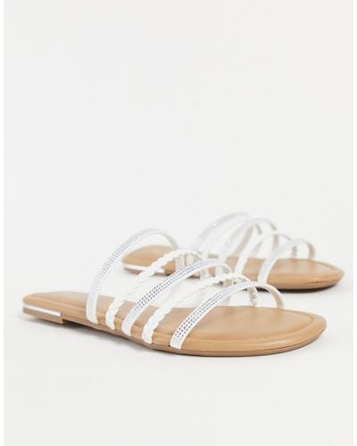 Call It Spring By Aldo Blless Strappy Flat Sliders - White