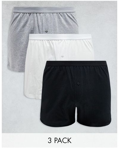 ASOS – 3er-pack boxershorts aus jersey - Weiß