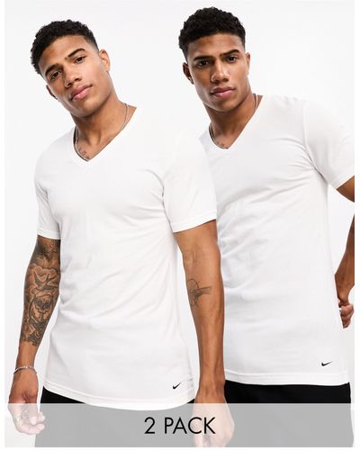 Nike Dri-fit Essential Cotton Stretch 2 Pack T-shirt - White