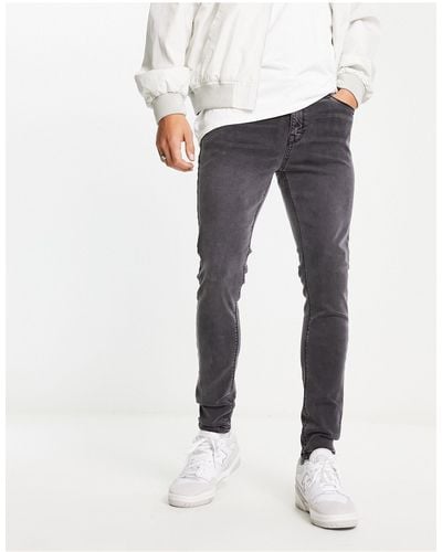 ASOS Spray On Jeans With Power Stretch - Gray