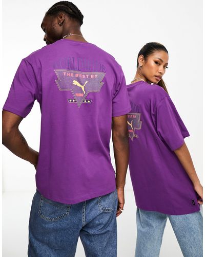 PUMA Worldwide Archive Graphic Print T-shirt - Purple