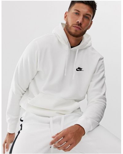 Nike Club - felpa bianca con cappuccio - Bianco