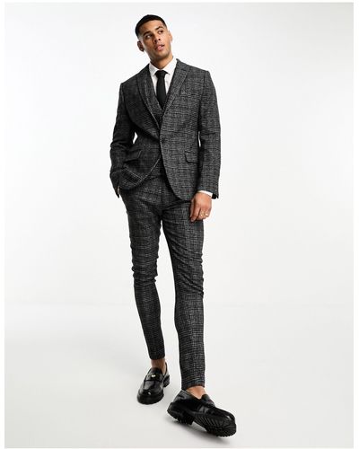ASOS Super Skinny Wool Mix Suit Trousers - Black