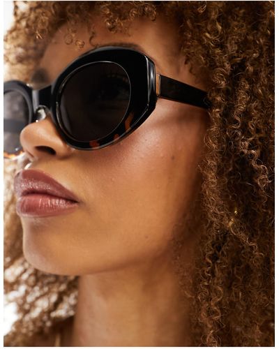 ASOS – klobige, ovale sonnenbrille - Braun