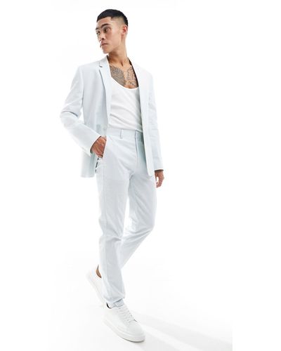 ASOS Slim Gingham Suit Trouser - White