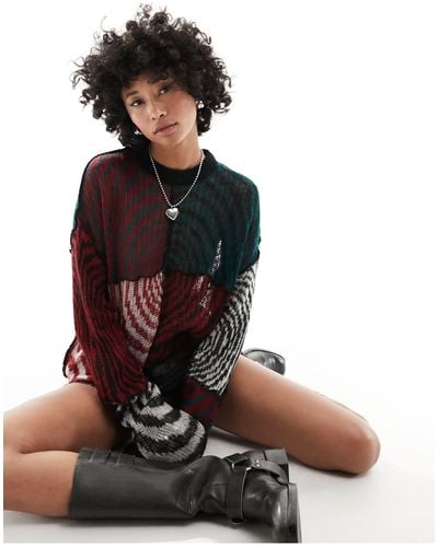 The Ragged Priest Jumper With Circle Panels-multi - Multicolour