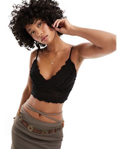 Free People Bralette con volantes - Negro