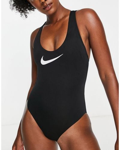 Nike Maillot 1 pièce avec bandes à logo croisées au dos - Noir