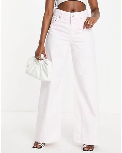 & Other Stories Cotton Low Waist Wide Leg Jeans - Pink