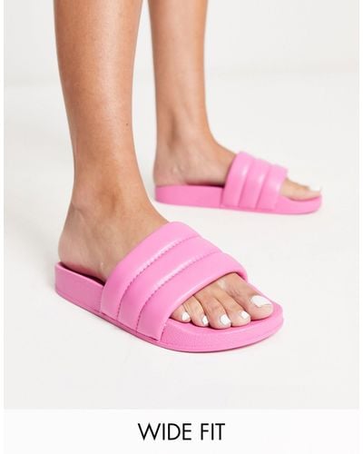 Truffle Collection Wide Fit Pool Slide - Pink