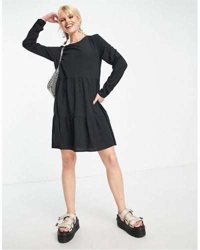 Vero Moda Long Sleeved Smock Dress - Black