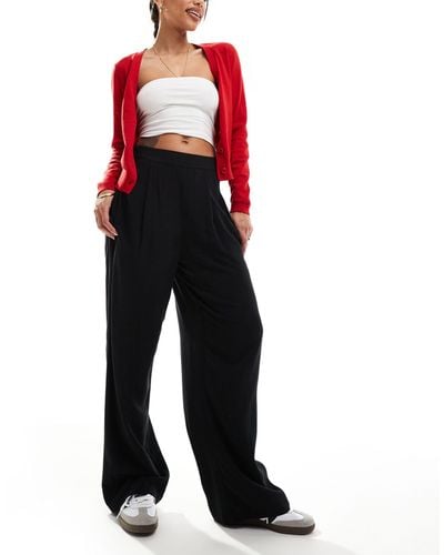 ASOS Relaxed Pull On Trousers - Red