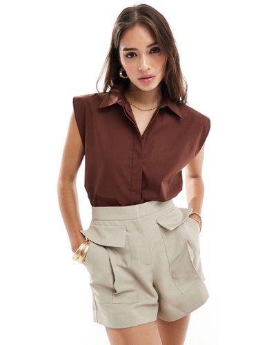 ASOS Sleeveless Shirt - Brown