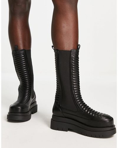 Koi Footwear Botas negras altas acolchadas ember - Negro