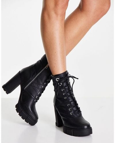 ALDO Gyrn Chunky Heeled Lace Up Boots - Black
