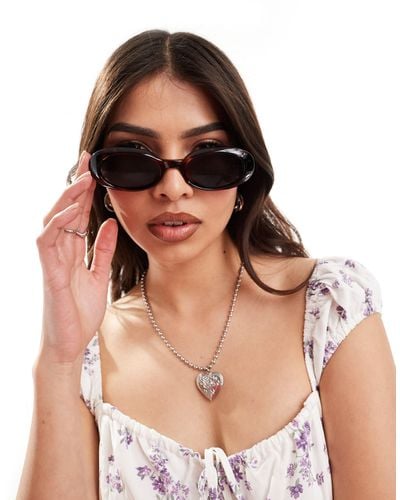 Le Specs Work It Oval Sunglasses - Brown