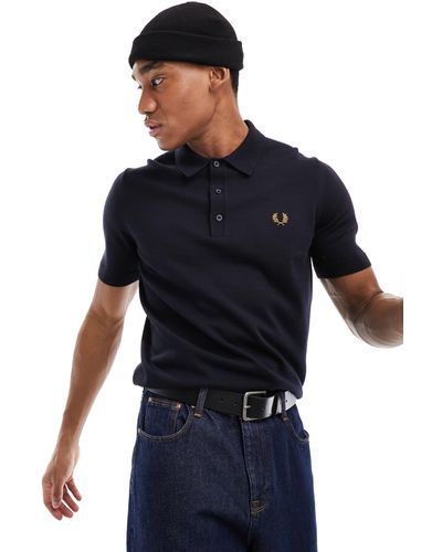 Fred Perry Knitted Polo - Blue
