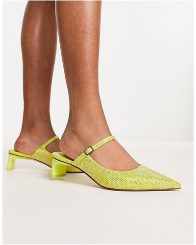 Charles & Keith Embellished Heeled Shoes - Yellow