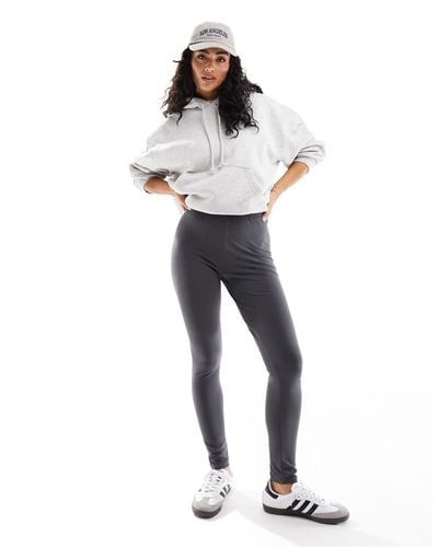 Pieces Cotton Stretch High Waisted leggings - White