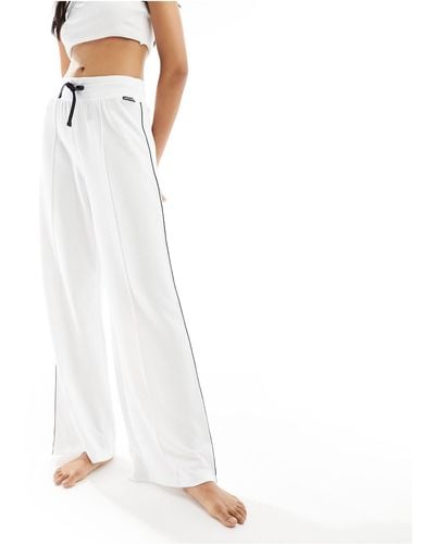 Tommy Hilfiger Contrast Piping Lounge Trousers - White