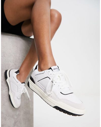 Mango Sneakers rétro bianche con suola spessa - Bianco