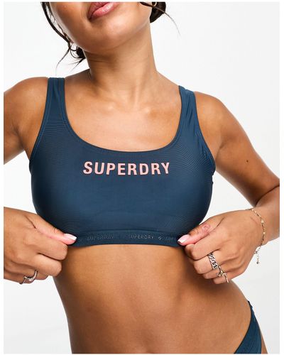 Superdry Bikinitopje Van Micro Elastiek - Blauw