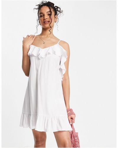 Threadbare Ruffled Beach Dress - White