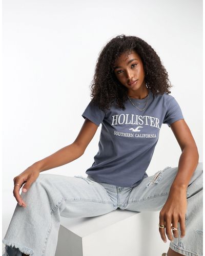Hollister T-shirt Met Logo Op - Blauw