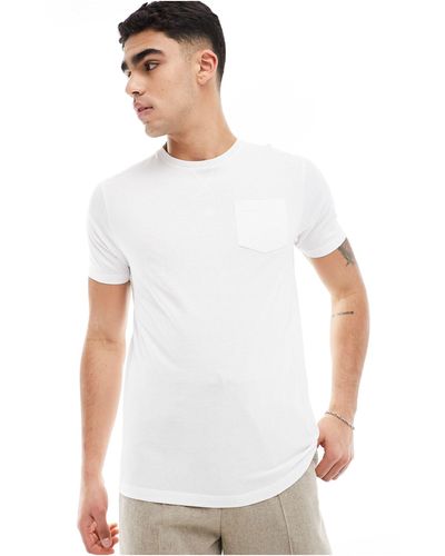 Brave Soul Crew Neck Pocket T-shirt - White