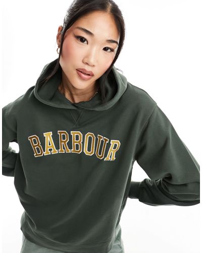 Barbour Northumberland Logo Relaxed Hoodie - Green
