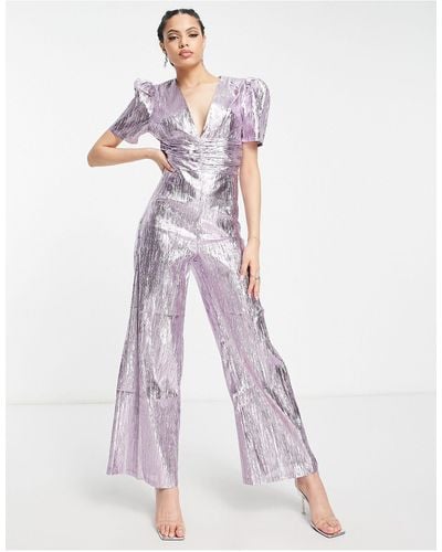 Collective The Label Exclusive Metallic Jumpsuit - White