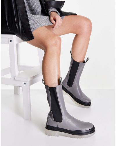 Public Desire Wynter Translucent Sole Boots - Grey
