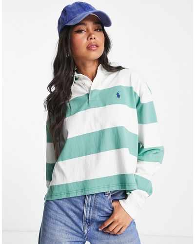Polo Ralph Lauren Long Sleeve Cropped Rugby Shirt - Green