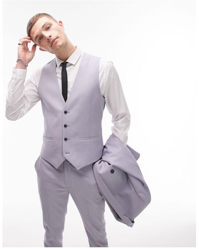 TOPMAN Skinny Waistcoat - Purple