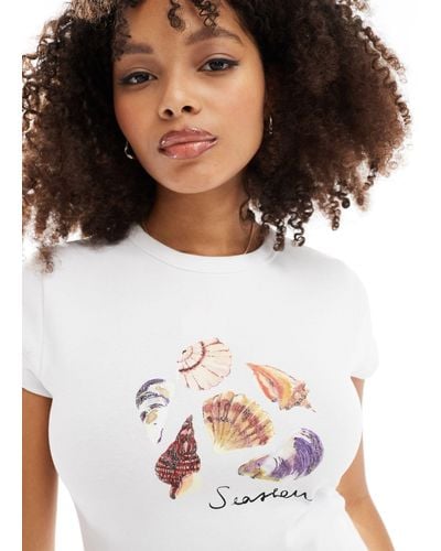 ASOS Baby Tee With Seashells Graphic - White