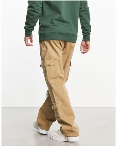 Guess Pantaloni cargo dritti color cuoio - Verde