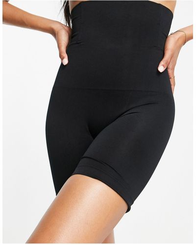 Fashionkilla – glam – figurformende shorts mit hohem bund - Schwarz