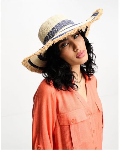 Accessorize Freya Stripe Fedora Hat - Orange